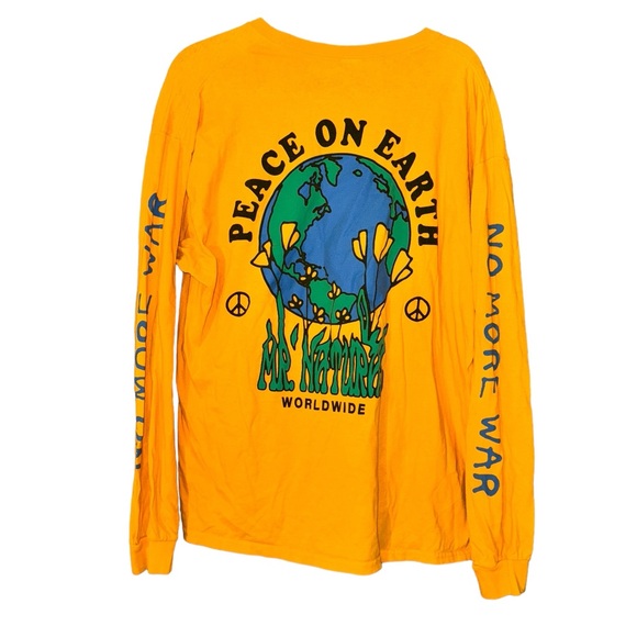 Urban Outfitters Mr. Natural Peace On Earth Long Sleeve Yellow Shirt Men… - Picture 2 of 5